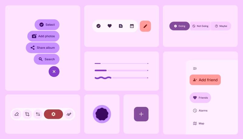 Áp dụng material design