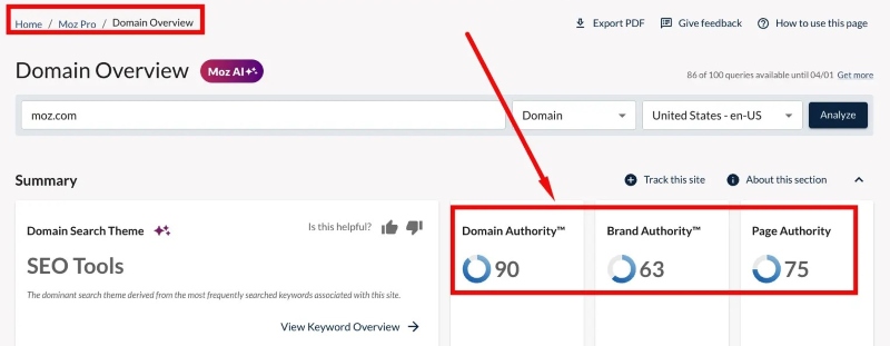 Các chỉ số Google PageRank