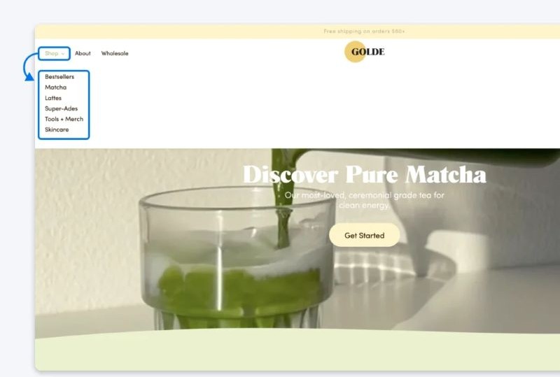 Các mẫu menu web