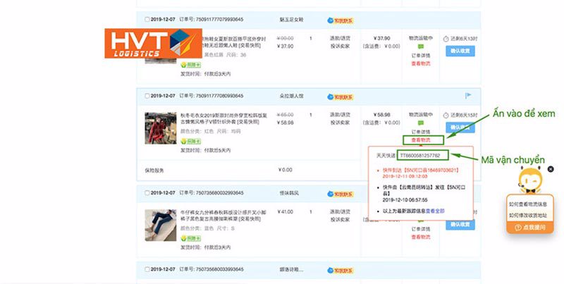Cách order trên Taobao
