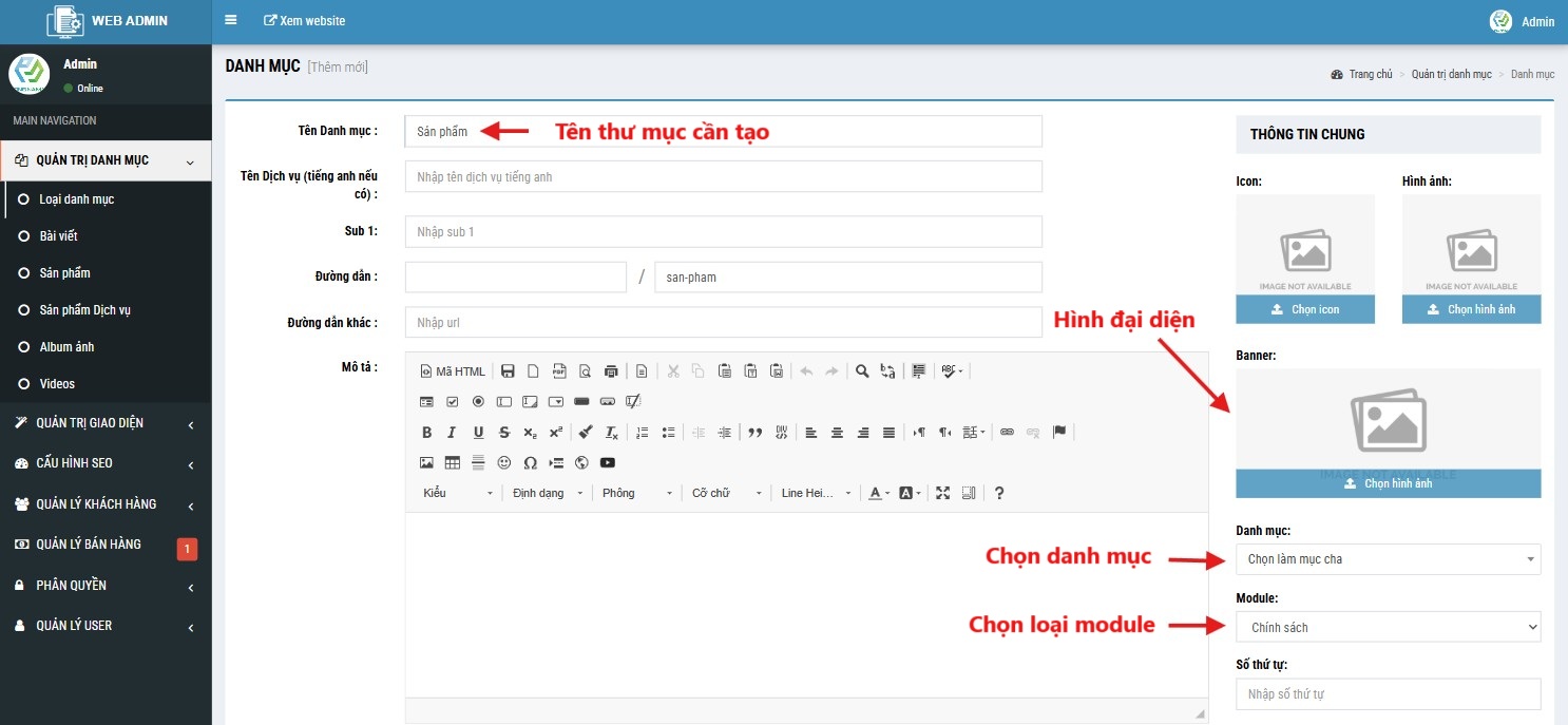 Cách quản trị website
