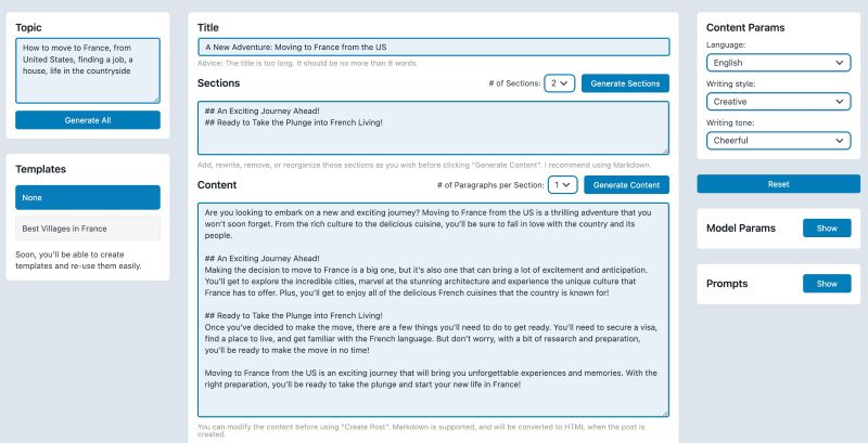 Cài đặt AI WordPress plugin