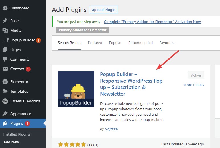 Cài đặt plugin popup WordPress