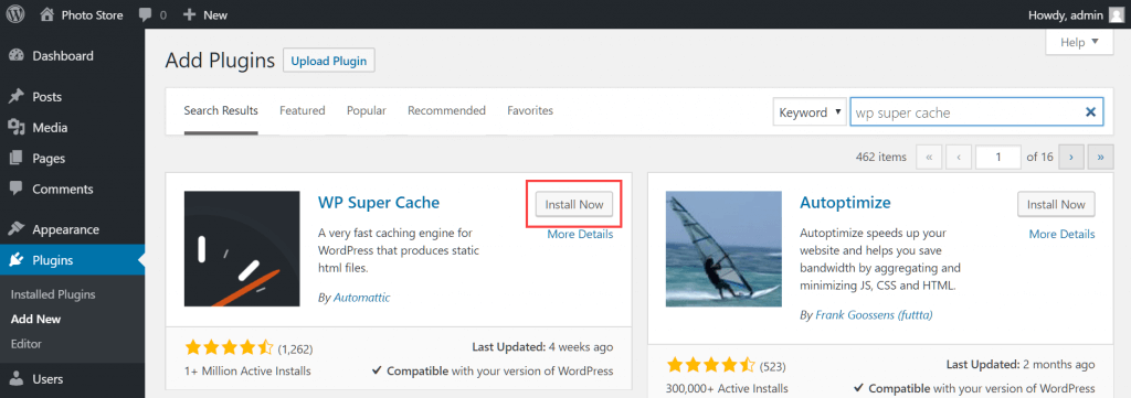 Cài đặt WP Cache