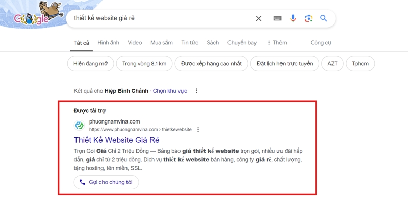 Chạy quảng cáo website