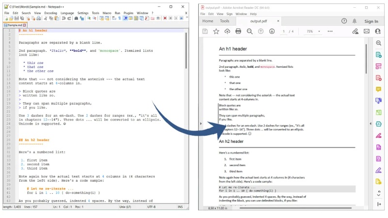 Chuyển file markdown sang PDF