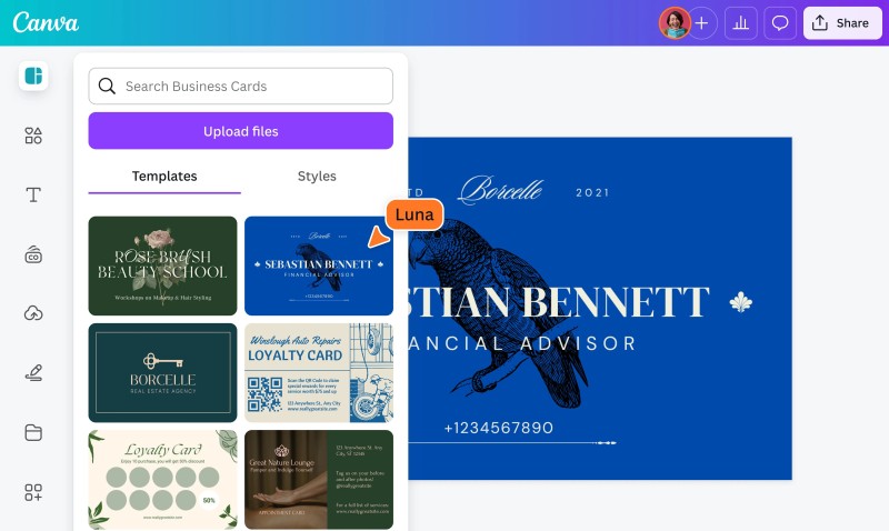 Công cụ làm card visit Công cụ làm card visit