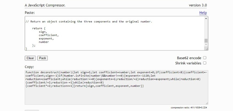 Công cụ minify code