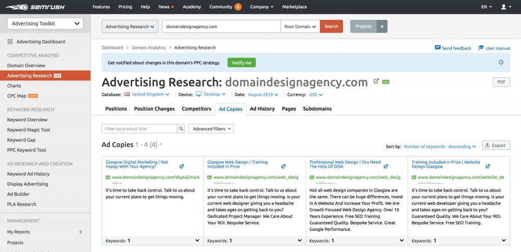 Công cụ SEO Semrush