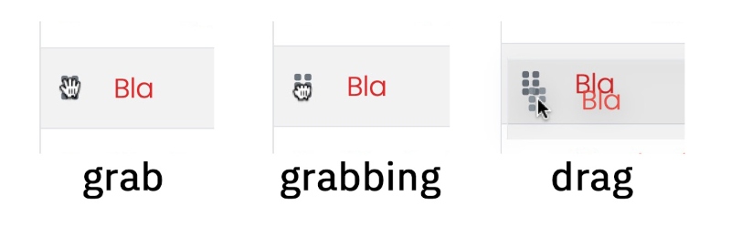 CSS cursor kéo thả