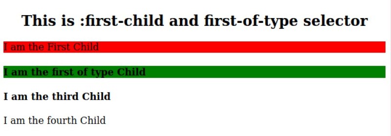 Cú pháp CSS first child