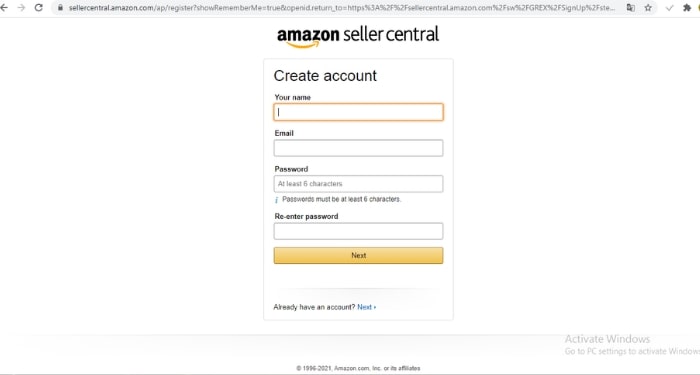 Đăng ký bán hàng trên Amazon