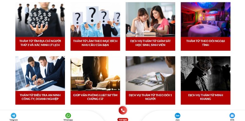 Dịch vụ làm website thám tử Dịch vụ làm website thám tử