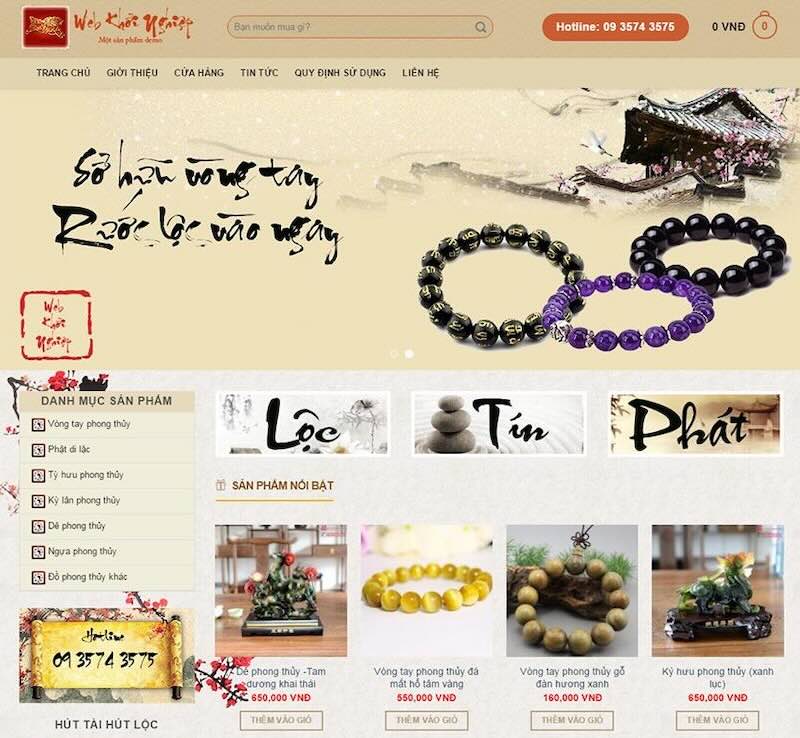 Thiết kế web bán đồ phong thủy Thiết kế web bán đồ phong thủy