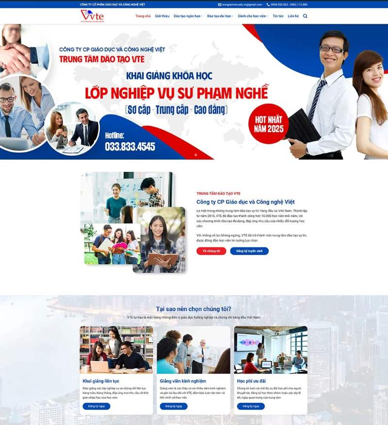 Dịch vụ thiết kế web trung tâm dạy nghề Dịch vụ thiết kế web trung tâm dạy nghề