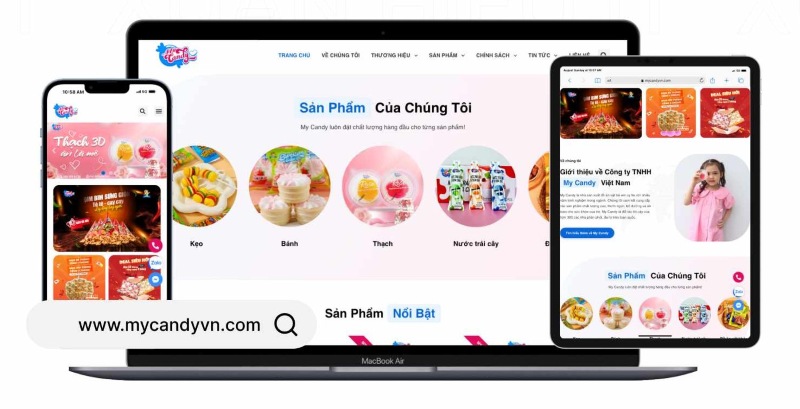 Dịch vụ thiết kế website bánh kẹo