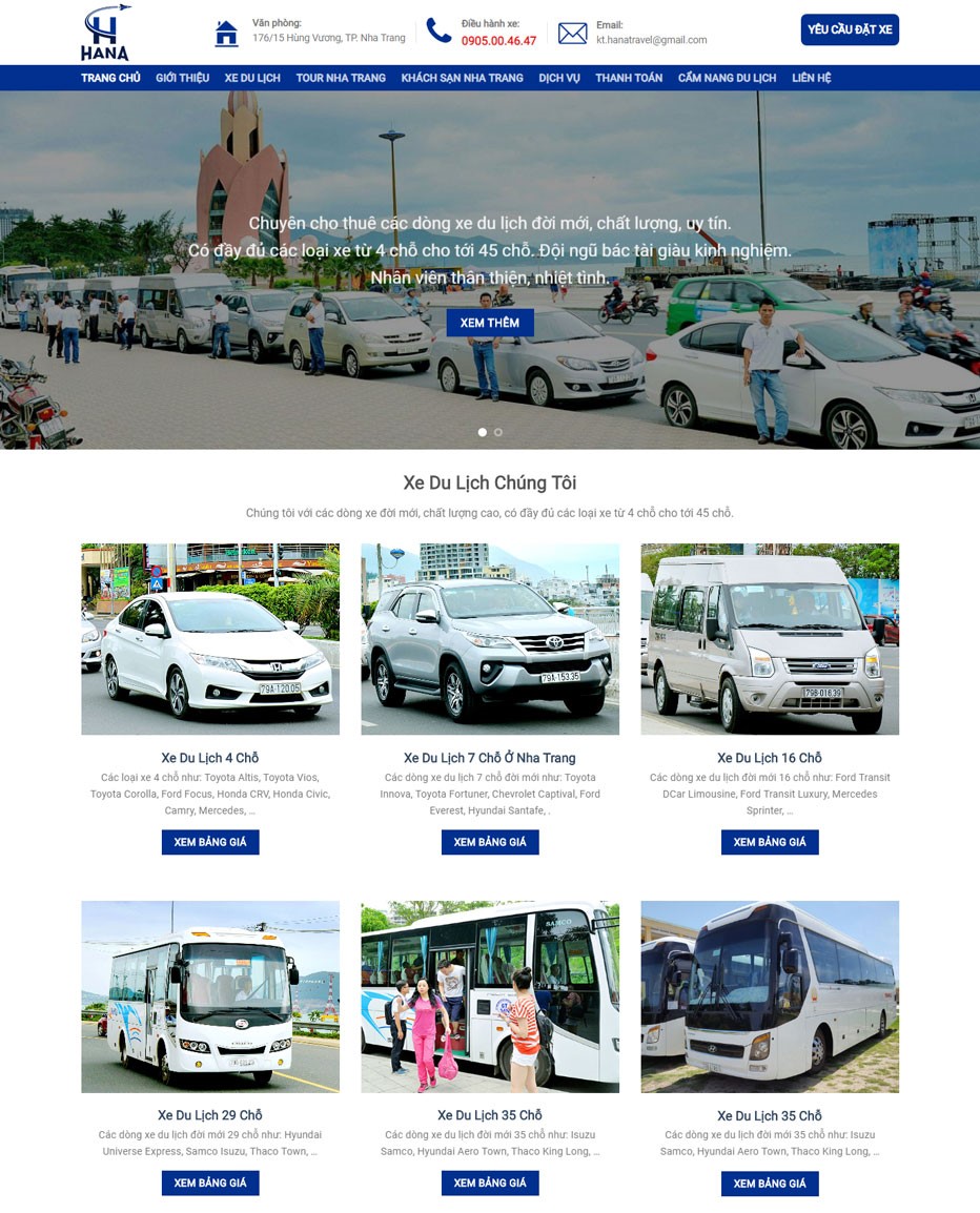Dịch vụ thiết kế website cho thuê xe