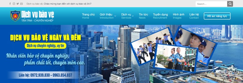 Dịch vụ thiết kế website công ty bảo vệ