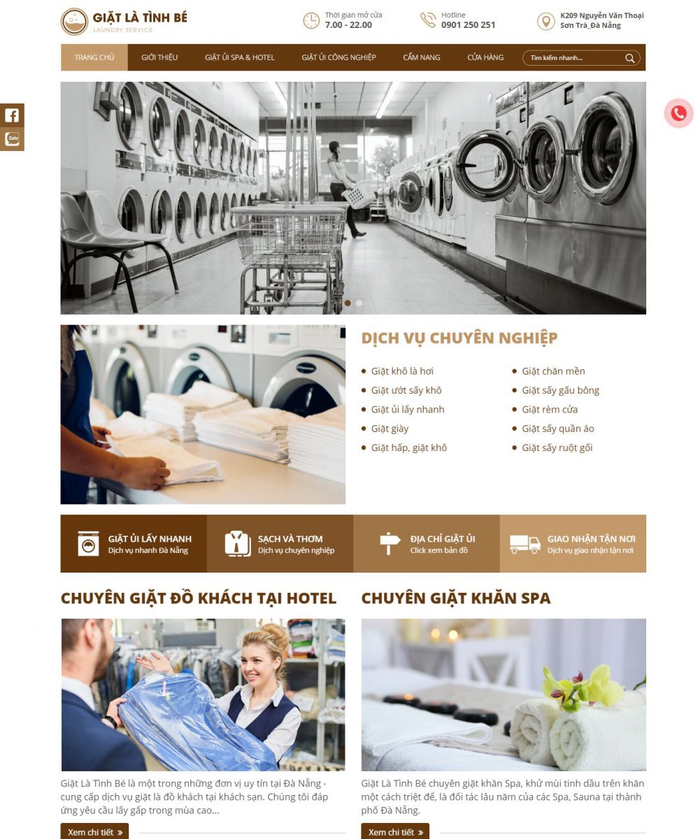 Dịch vụ thiết kế website giặt ủi chuyên nghiệp