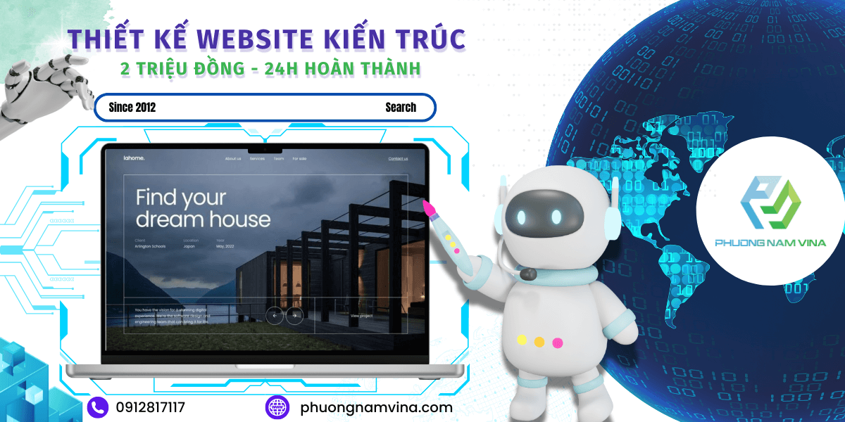 Dịch vụ thiết kế website kiến trúc tại Phương Nam Vina