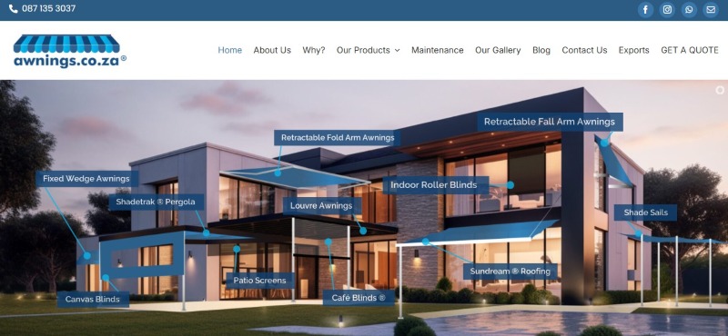 Dịch vụ thiết kế website mái hiên di động giá rẻ