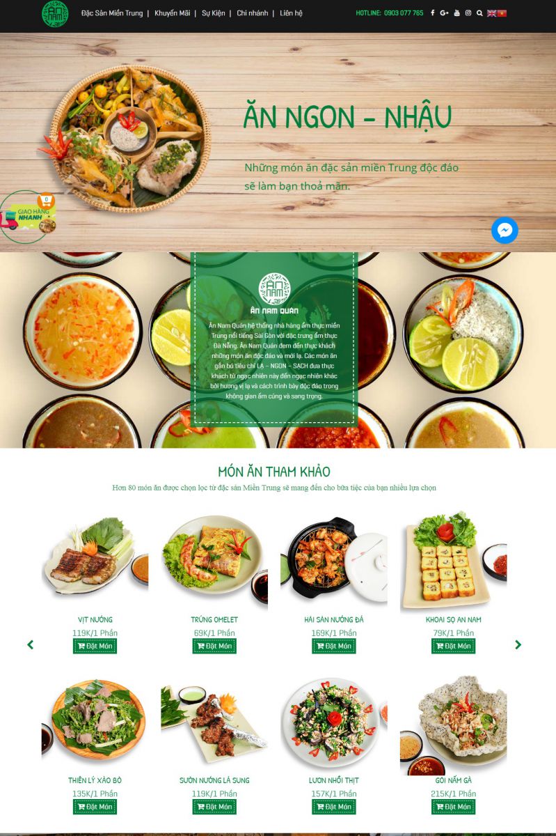Dịch vụ thiết kế website nhà hàng