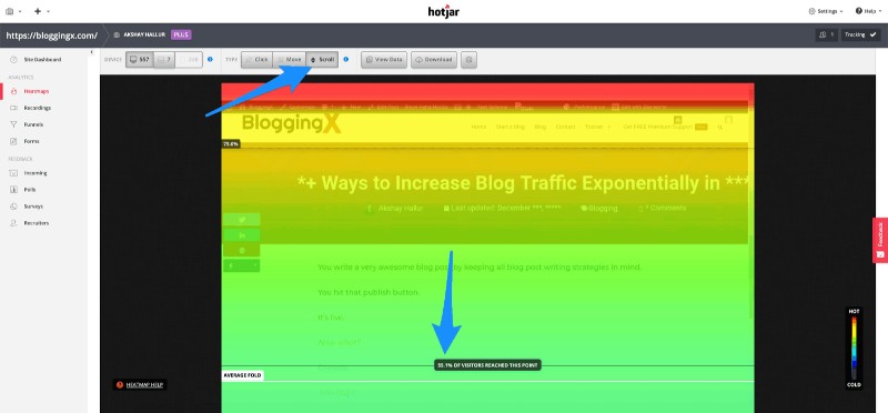 Đo lường các chỉ số scroll depth