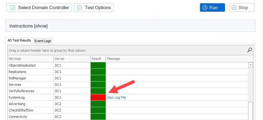 Kiểm tra domain controller
