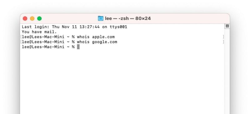 Kiểm tra whois