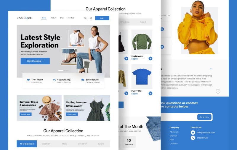 Làm landing page thời trang