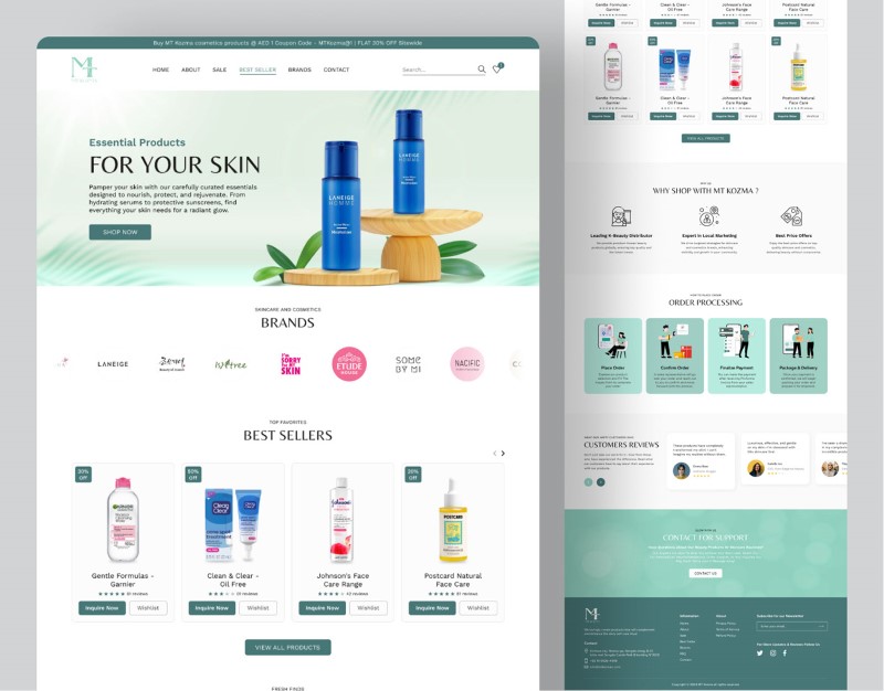 Landing page lĩnh vực mỹ phẩm