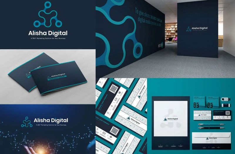 Mẫu bộ nhận diện thương hiệu văn phòng đẹp