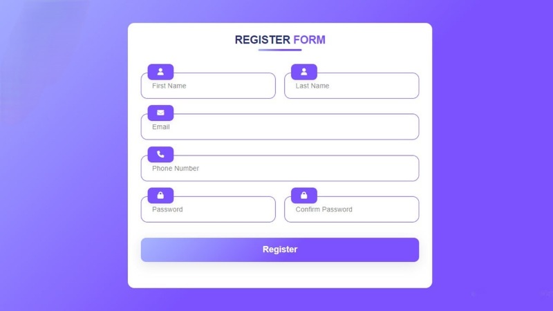 Mẫu form đăng ký website Mẫu form đăng ký website