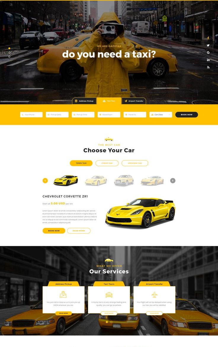 Mẫu thiết kế website kinh doanh taxi