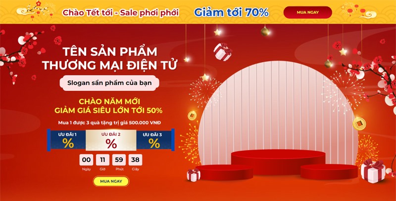 Mẫu landing page bán hàng Tết đẹp