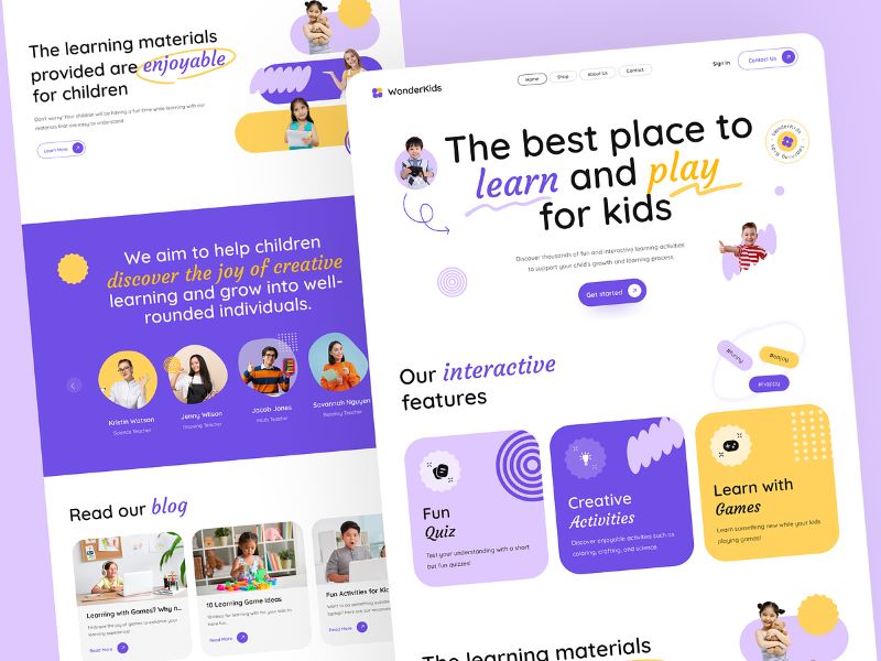 Mẫu landing page giáo dục