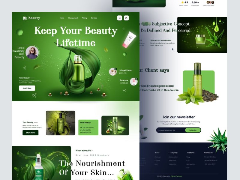 Mẫu landing page mỹ phẩm thuần chay