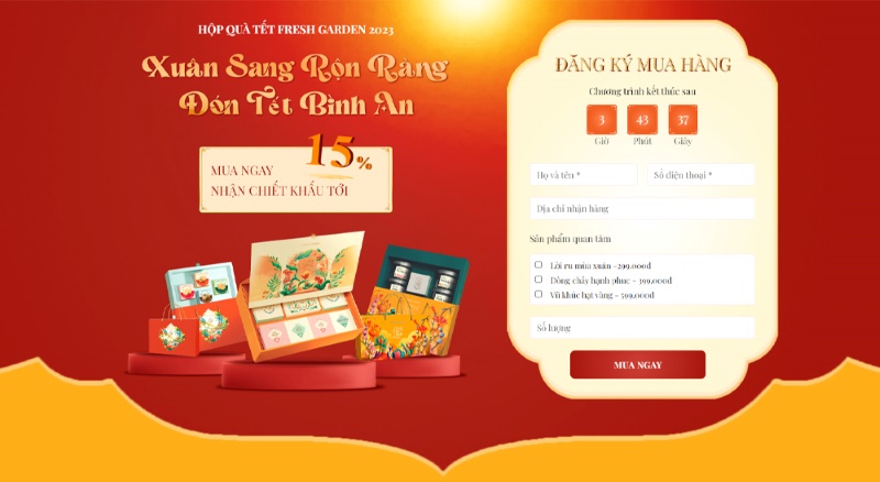 Mẫu landing page Tết đẹp nhất