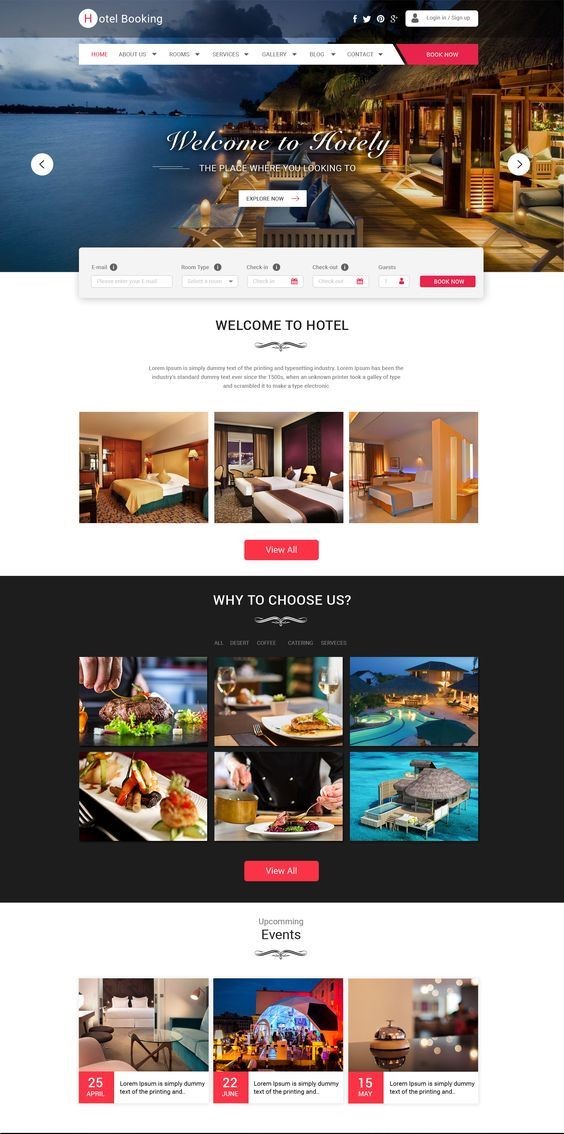 Mẫu thiết kế website khách sạn sang trọng