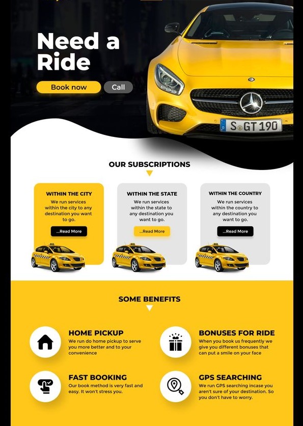 Mẫu giao diện website taxi đẹp