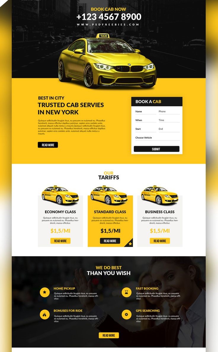 Mẫu website taxi