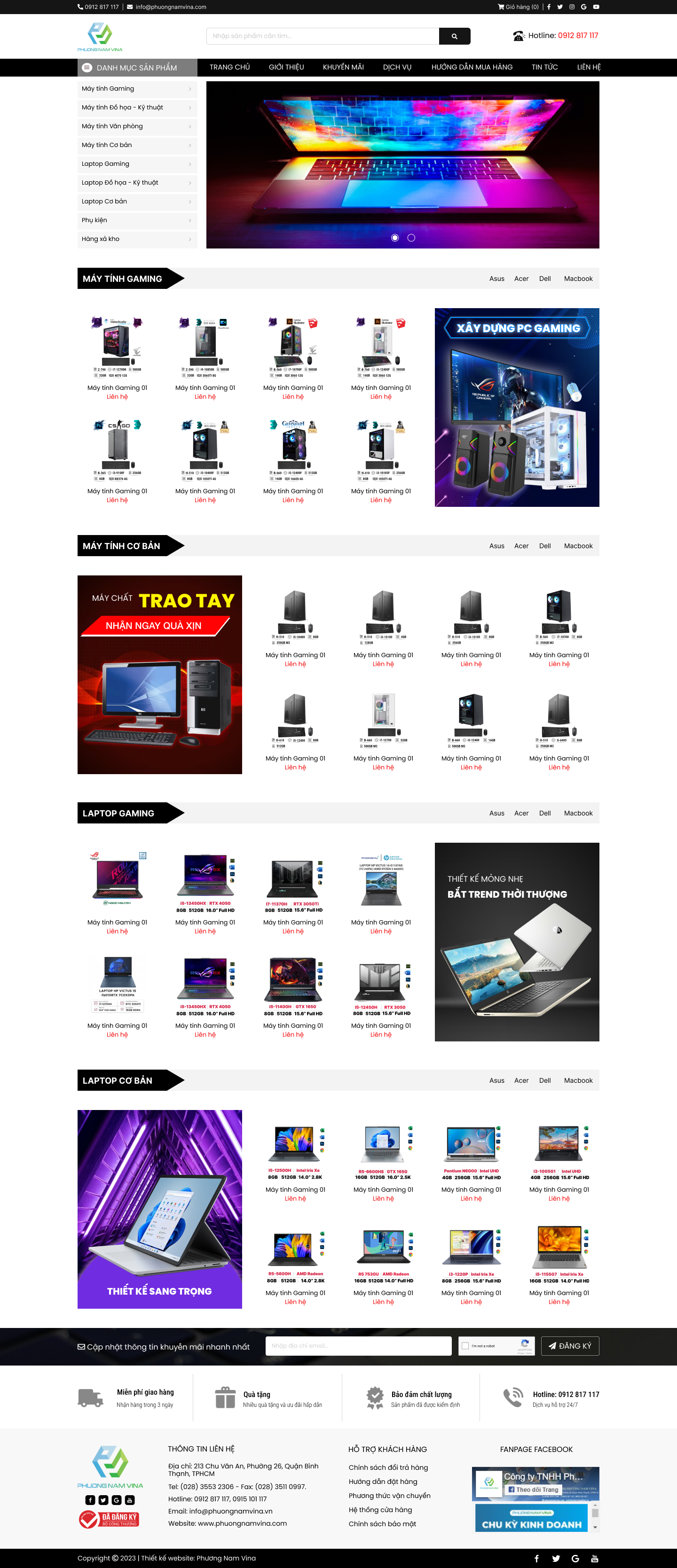 Mẫu web bán máy tính