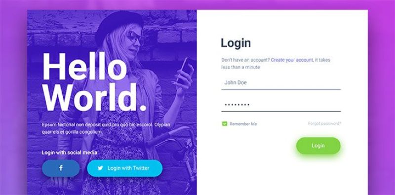 Mẫu web login đẹp
