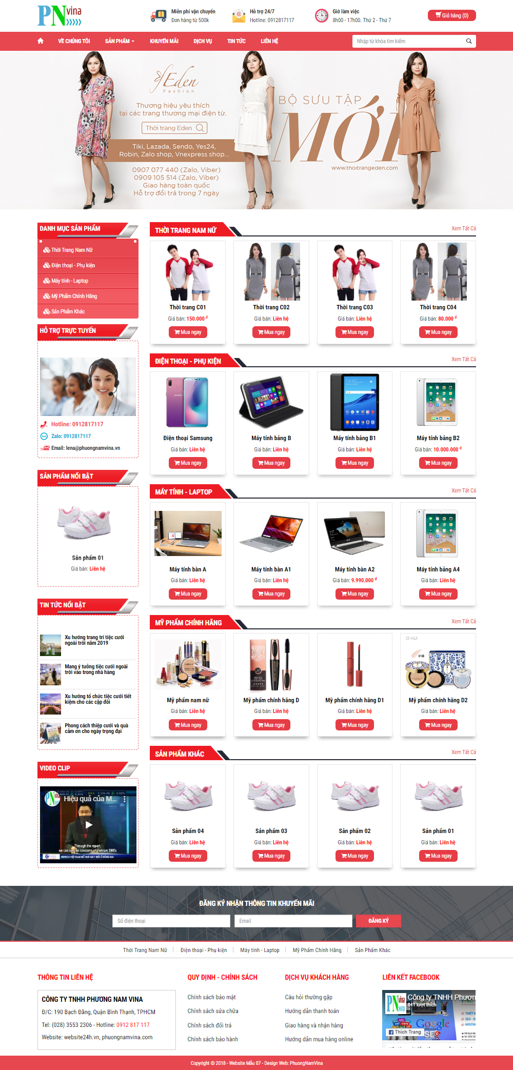 Mẫu Website Bán Hàng Giá Rẻ