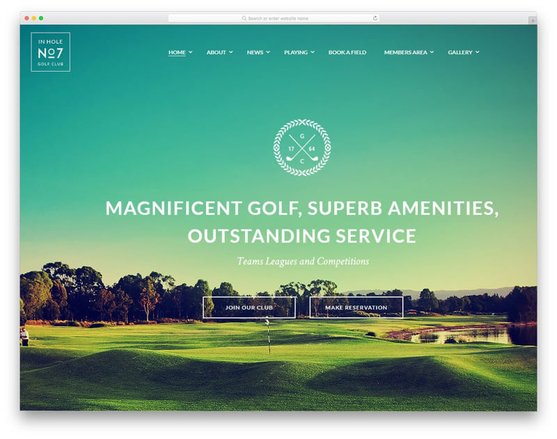Mẫu website sân golf
