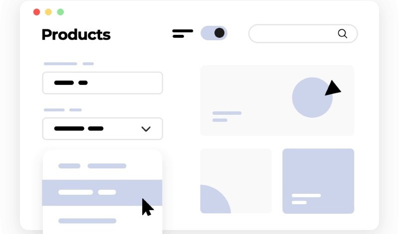 Menu website dropdown