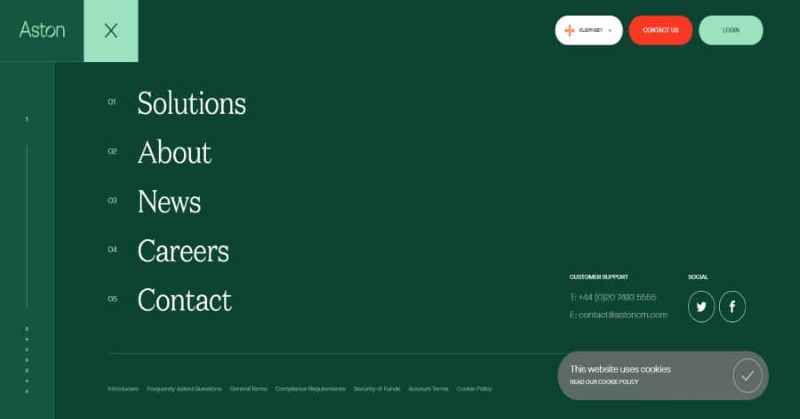 Menu website