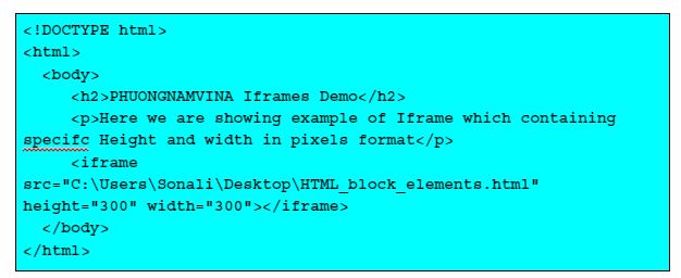 Nhúng HTML iFrame