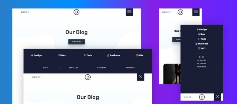 Sử dụng hamburger menu