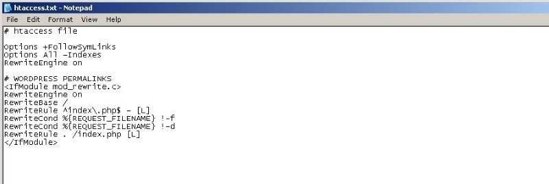 Tạo file .htaccess trên máy tính